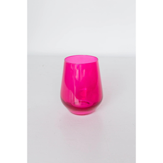 Estelle Colored Glass Fuchsia Wine Stemless