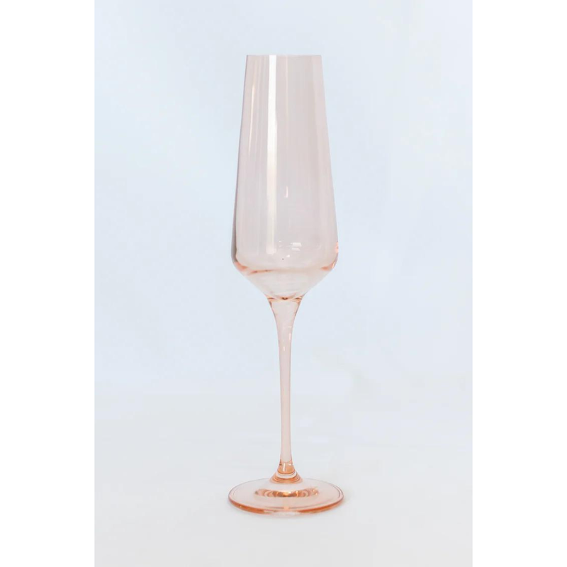 Estelle Colored Glass Blush Pink Champagne Flute