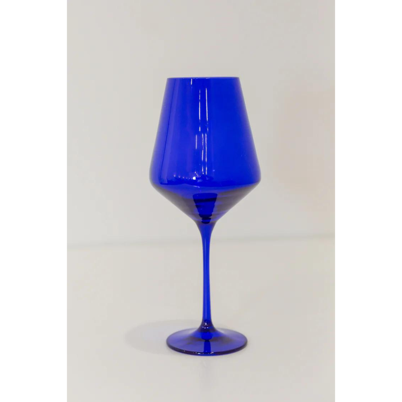 Royal Blue Stemmed Wine Glass