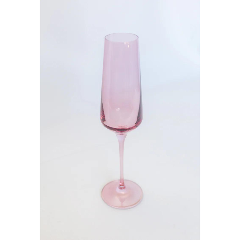 Estelle Colored Glass Rose Champagne Flute