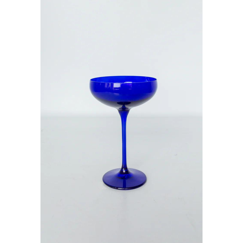 Estelle Colored Glass Royal Blue Champagne Coupe