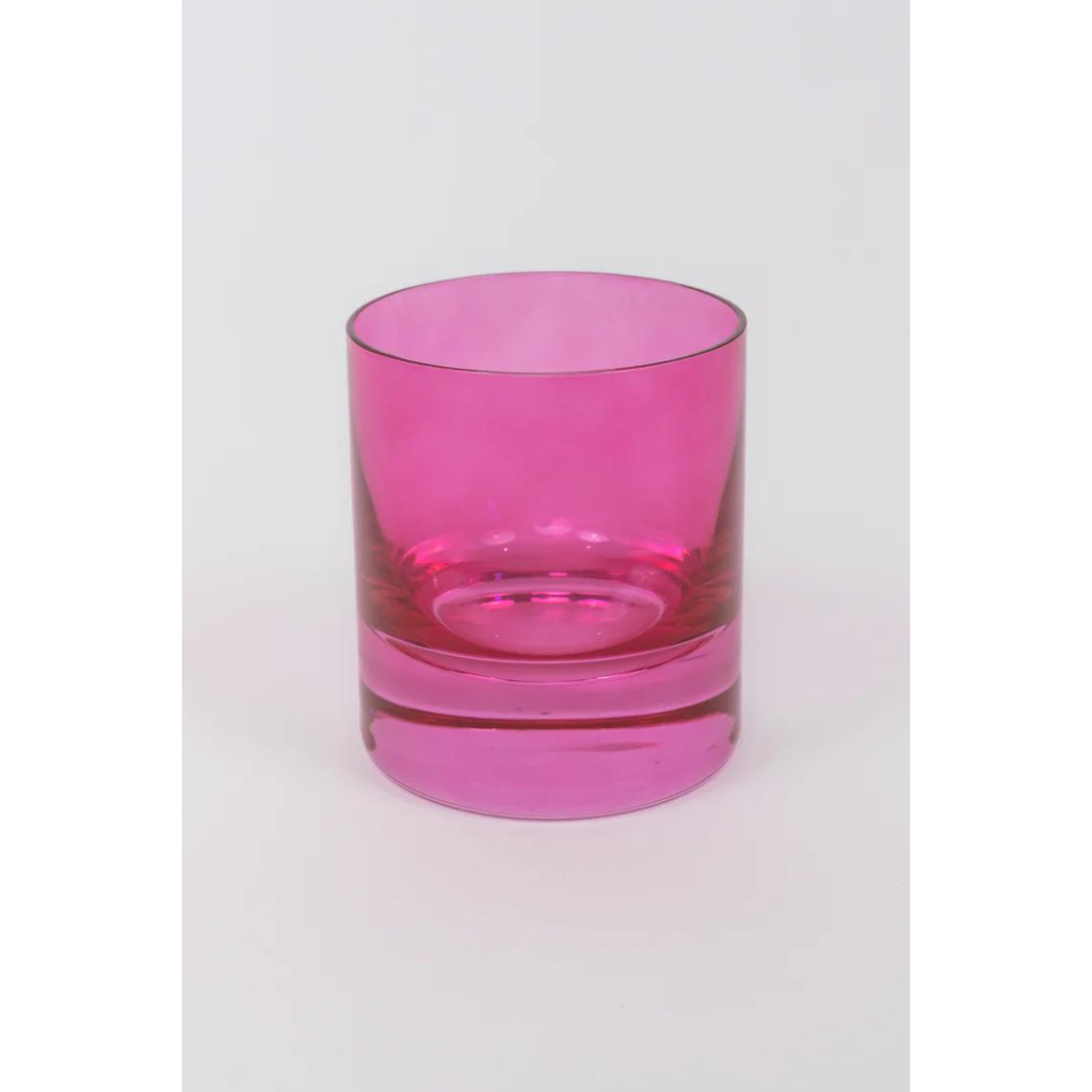 Estelle Colored Glass Fuchsia Rocks Glass