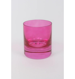 Estelle Colored Glass Fuchsia Rocks Glass