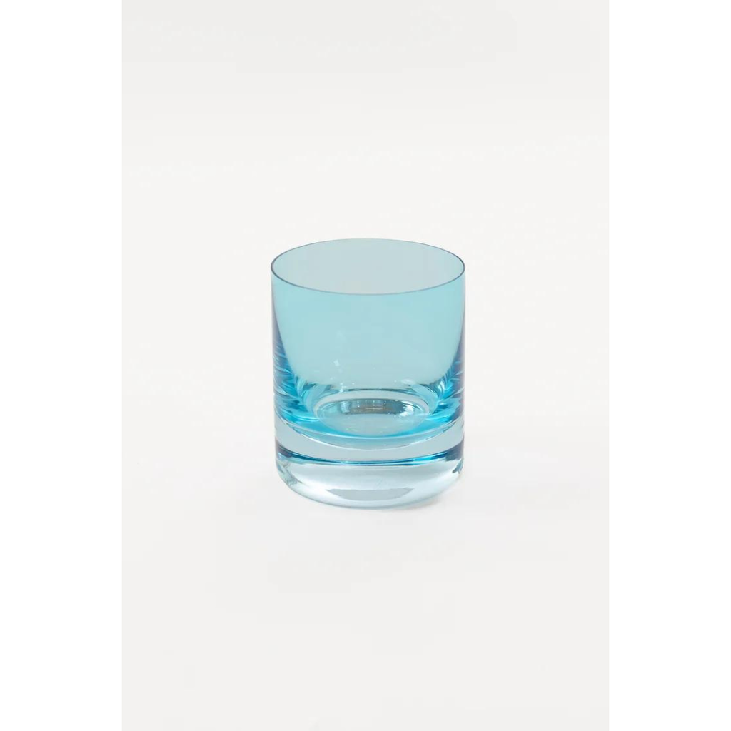 Estelle Colored Glass Ocean Blue Rocks Glass