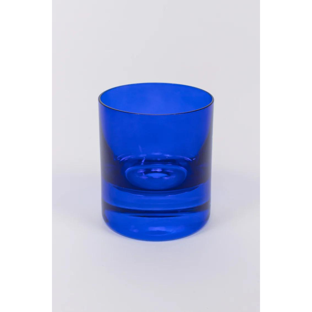 Estelle Colored Glass Royal Blue Rocks Glass