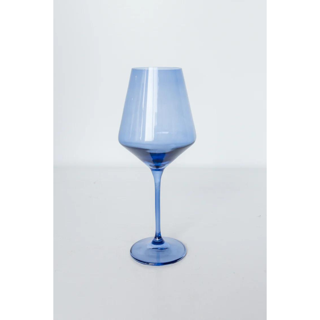 Cobalt Blue Stemmed Wine Glass