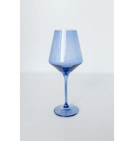 Cobalt Blue Stemmed Wine Glass