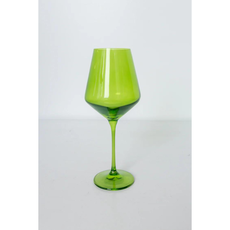 Estelle Colored Glass Forest Green Stemmed Wine Glass