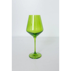 Forest Green Stemmed Wine Glass