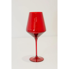 Estelle Colored Glass Red Stemmed Wine Glass