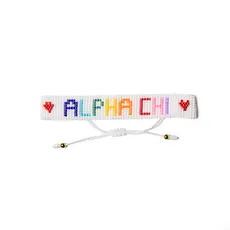 AXO Rainbow Letters Beaded Bracelet