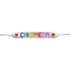 CHI O Rainbow Letters Beaded Bracelet