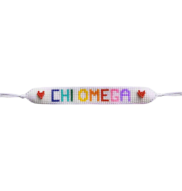 Over The Moon CHI O Rainbow Letters Beaded Bracelet