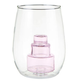 Stemless Glass with Cake Figurine