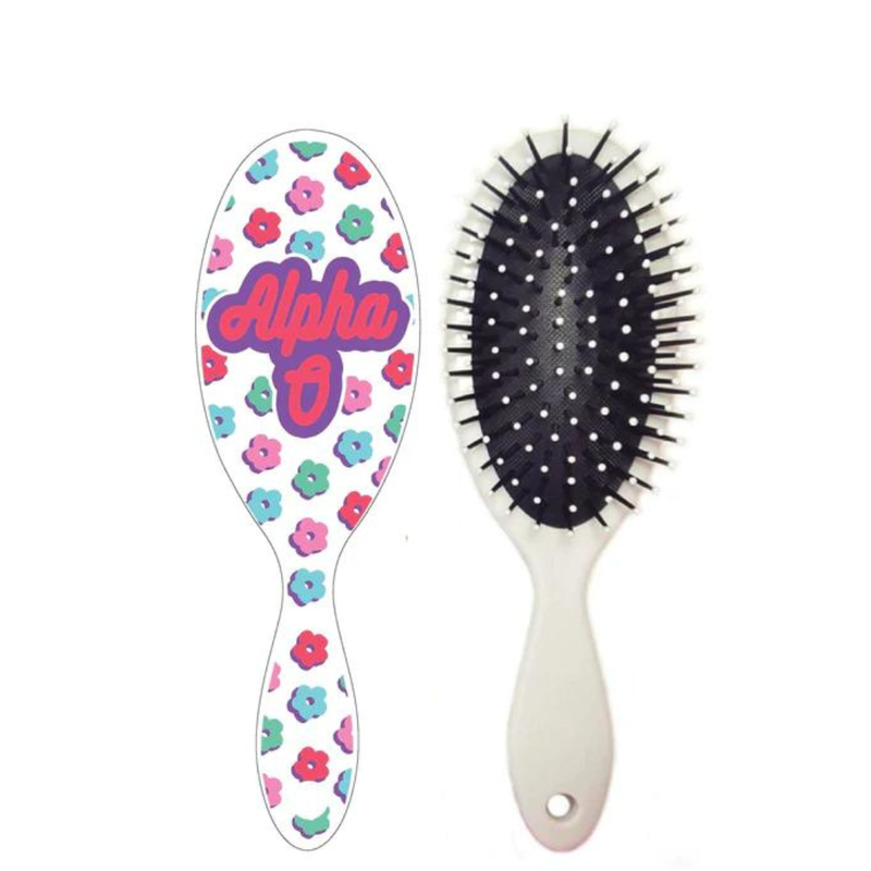 Floral Hairbrush Alpha Omicron Pi