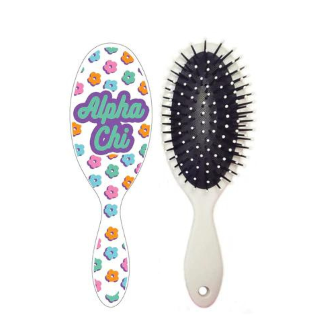 Floral Hairbrush Alpha Chi Omega