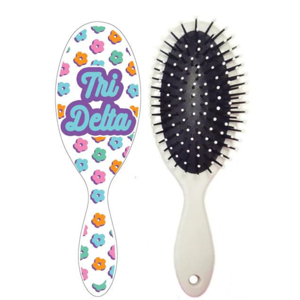 Floral Hairbrush Tri Delta