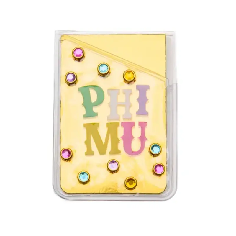 Rhinestone Phone Wallet PHI MU