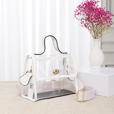 Top Handle Clear Bag White