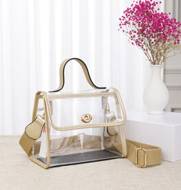 Top Handle Clear Bag Gold