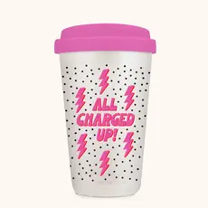 All Charged Up Glass Coffee Tumbler