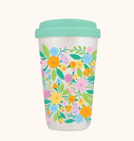 Floral Rush Glass Coffee Tumbler