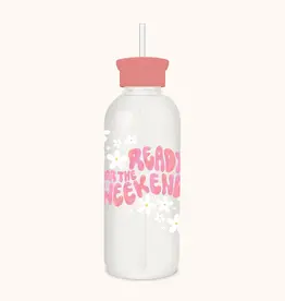 Ready for the Weekend Glass Water Bottle with Straw