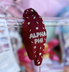 Sorority Beaded Headband - Alpha Phi