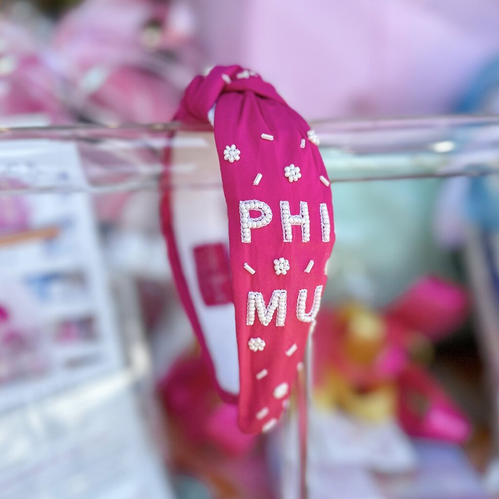 Sorority Beaded Headband - Phi Mu