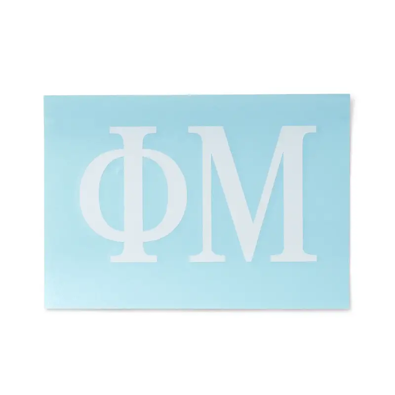 SORORITY WHITE CAR DECAL PHI MU