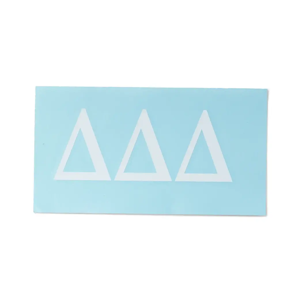 SORORITY WHITE CAR DECAL TRI DELTA