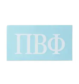 SORORITY WHITE CAR DECAL PI PHI
