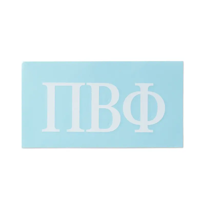 SORORITY WHITE CAR DECAL PI PHI