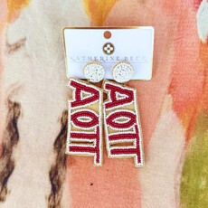 AOPi Sorority Beaded Earrings