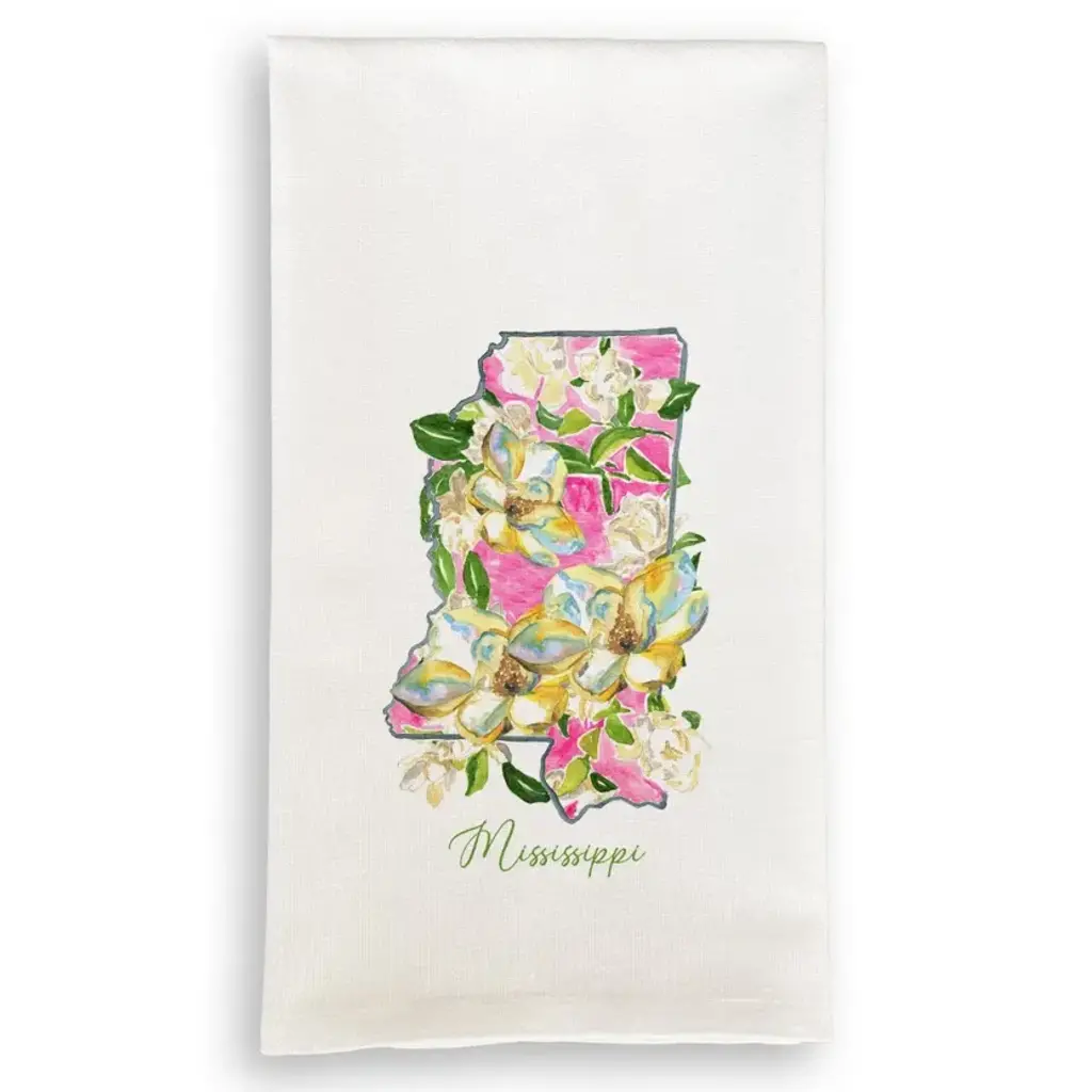 Floral Mississippi Tea Towel