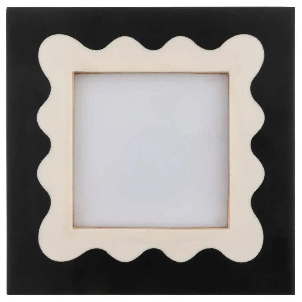 Resin Picture Frame B&W Squiggle Square