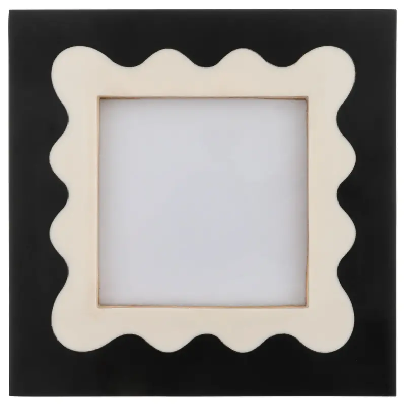 Resin Picture Frame B&W Squiggle Square
