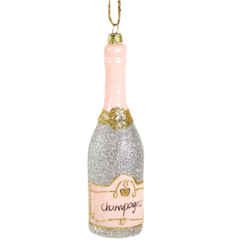 Cody Foster & Co Glittered Champagne Silver Ornament