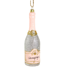 Cody Foster & Co Glittered Champagne Silver Ornament