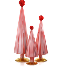 Cody Foster & Co PLEATED TREE - PINK RED 16.25IN