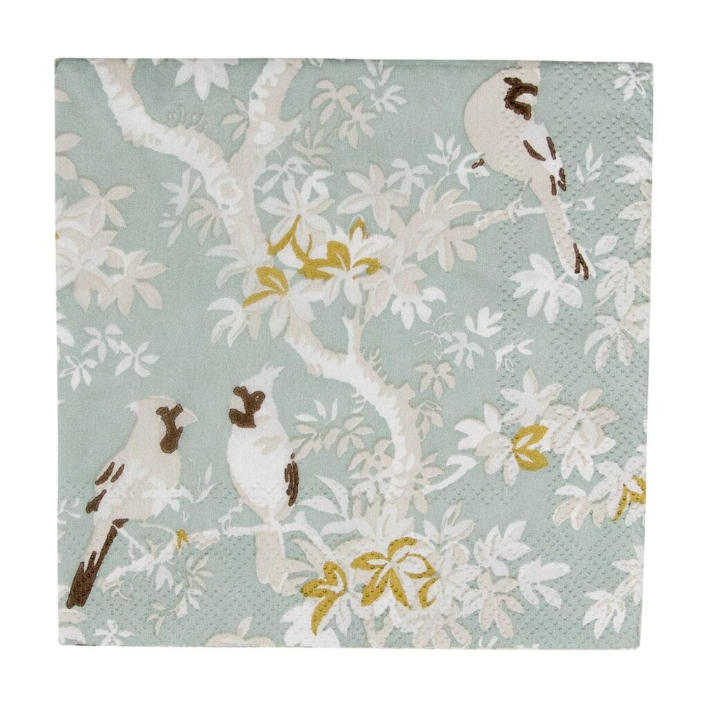 Caspari Scenic Songbirds Celado Cocktail Napkin