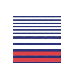 Breton Stripe Blue Cocktail Napkin