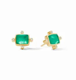 Julie Vos Clara Stud Iridescent Emerald Green - OS