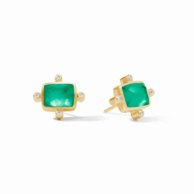 Clara Stud Iridescent Emerald Green - OS