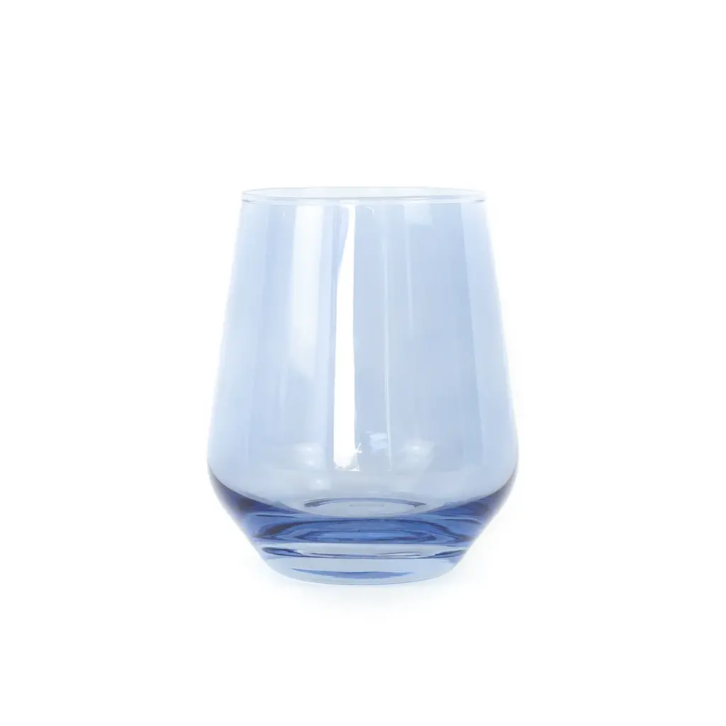 Estelle Colored Glass Cobalt Blue Stemless Wine Glass