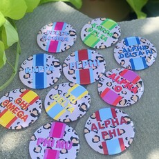 Over The Moon Sorority Cheetah Button KAPPA DELTA