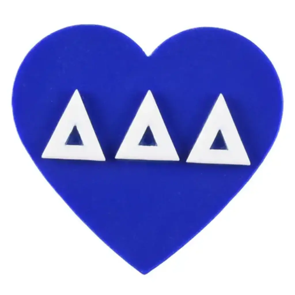 Sorority Acrylic Heart Pin Delta Delta Delta