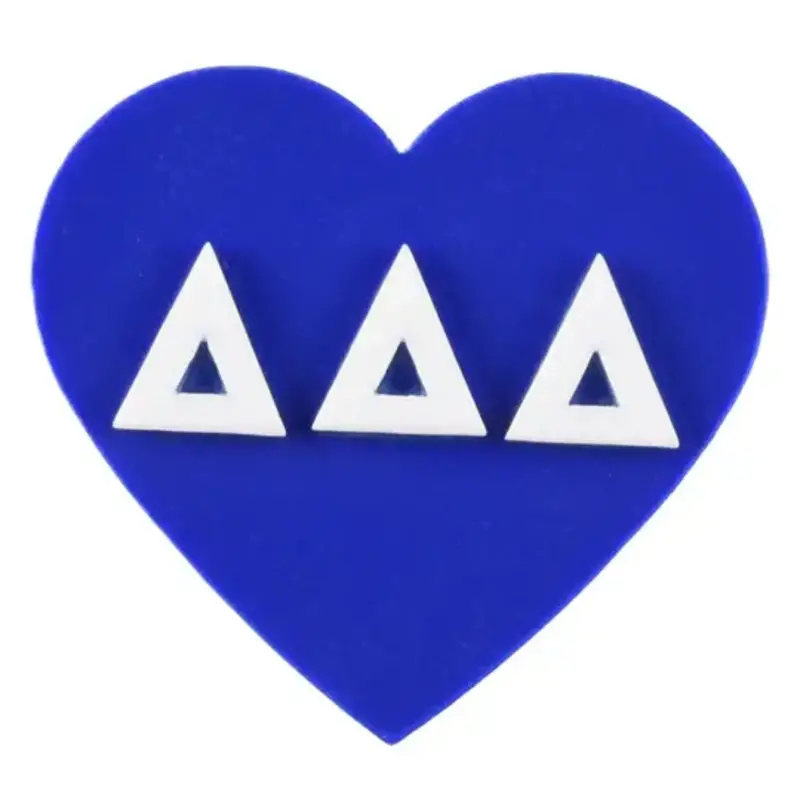 Sorority Acrylic Heart Pin Delta Delta Delta