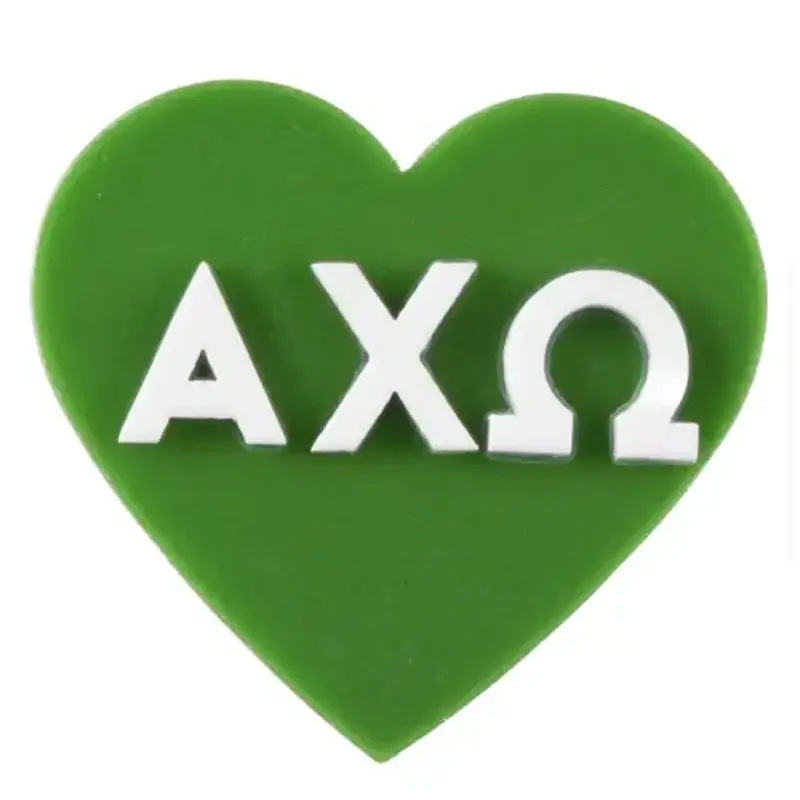 Sorority Acrylic Heart Pin Alpha Chi Omega