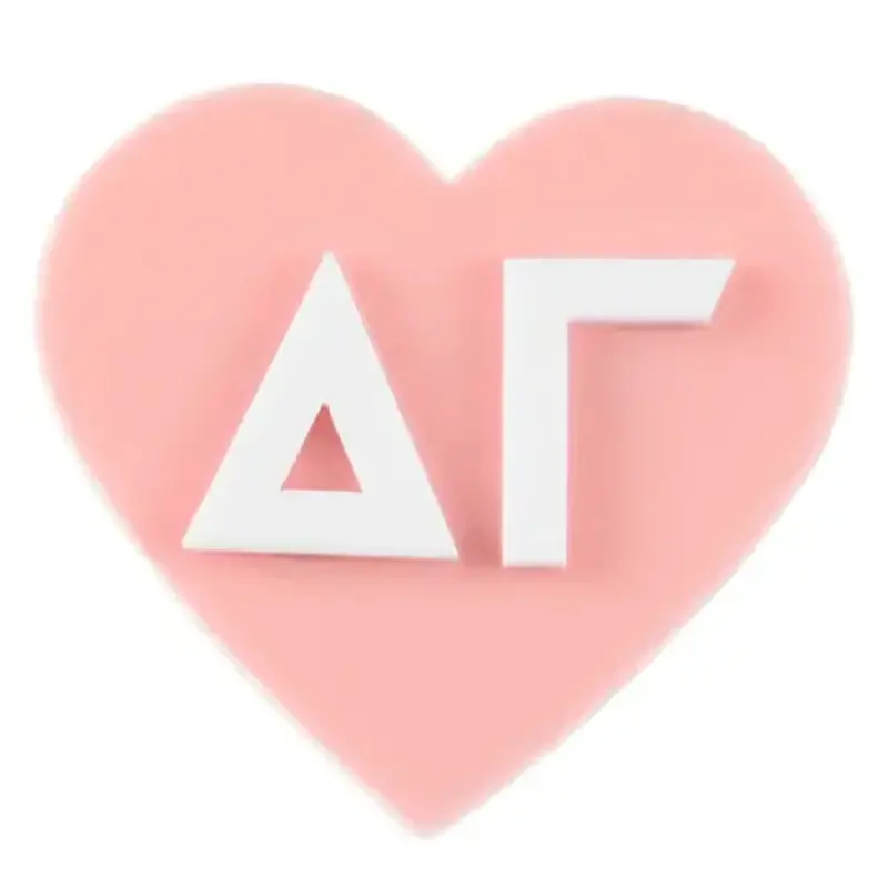 Sorority Acrylic Heart Pin Delta Gamma